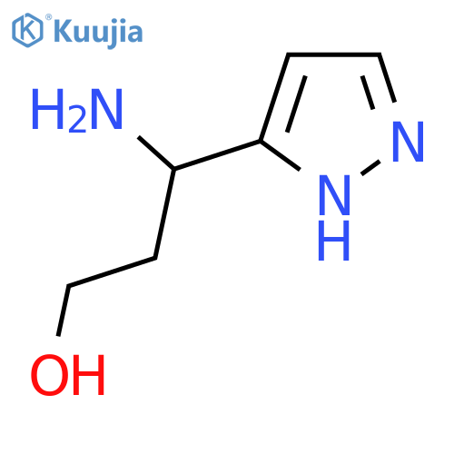 3-amino-3-(1H-pyrazol-3-yl)propan-1-ol structure