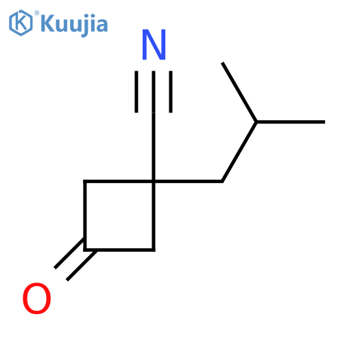 1-(2-Methylpropyl)-3-oxocyclobutane-1-carbonitrile structure
