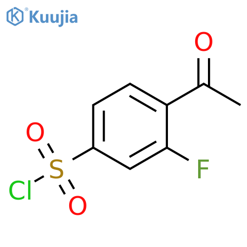 4-acetyl-3-fluorobenzene-1-sulfonyl chloride structure