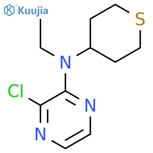 3-chloro-N-ethyl-N-(tetrahydro-2H-thiopyran-4-yl)pyrazin-2-amine structure