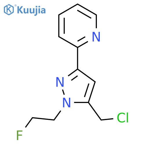 2-(5-(chloromethyl)-1-(2-fluoroethyl)-1H-pyrazol-3-yl)pyridine structure
