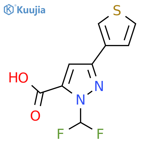 1-(difluoromethyl)-3-(thiophen-3-yl)-1H-pyrazole-5-carboxylic acid structure