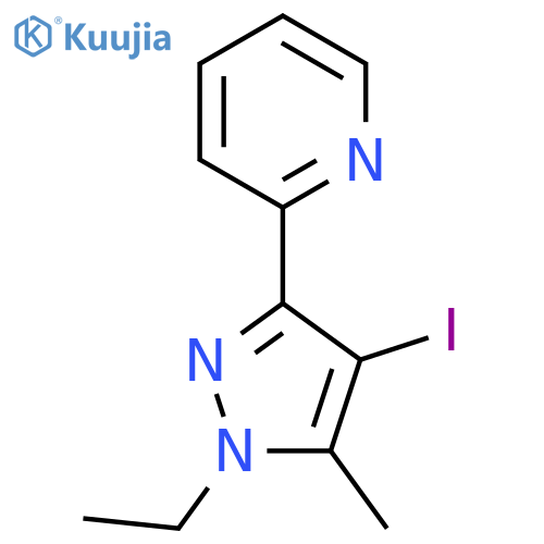 2-(1-ethyl-4-iodo-5-methyl-1H-pyrazol-3-yl)pyridine structure