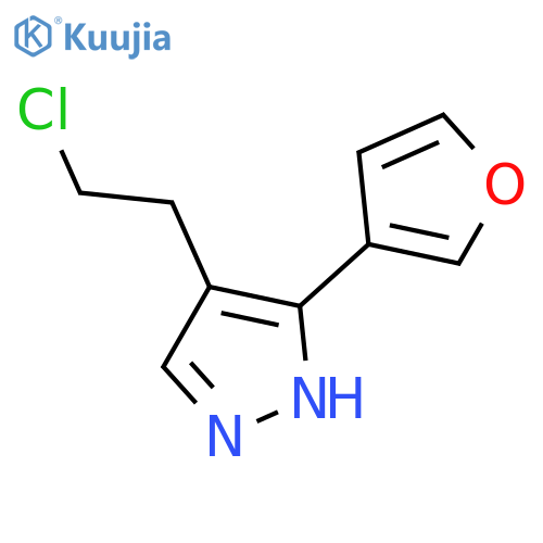 4-(2-chloroethyl)-3-(furan-3-yl)-1H-pyrazole structure