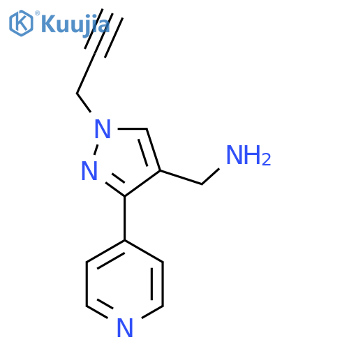 (1-(Prop-2-yn-1-yl)-3-(pyridin-4-yl)-1H-pyrazol-4-yl)methanamine structure