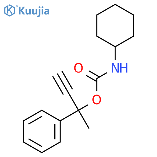 2-phenylbut-3-yn-2-yl cyclohexylcarbamate structure