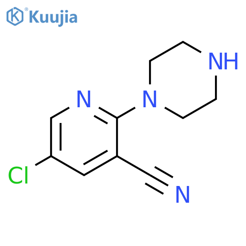 5-chloro-2-(piperazin-1-yl)nicotinonitrile structure