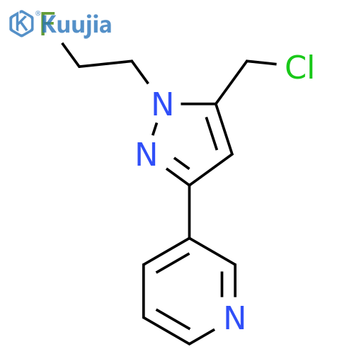 3-(5-(chloromethyl)-1-(2-fluoroethyl)-1H-pyrazol-3-yl)pyridine structure