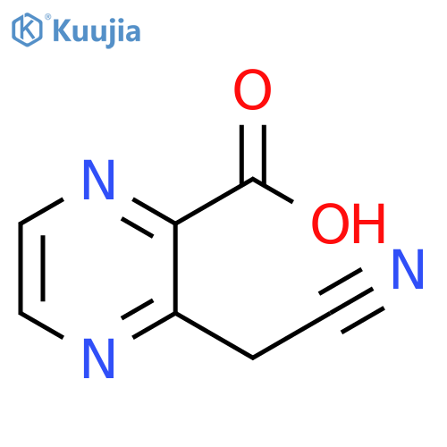 3-(cyanomethyl)pyrazine-2-carboxylic acid structure