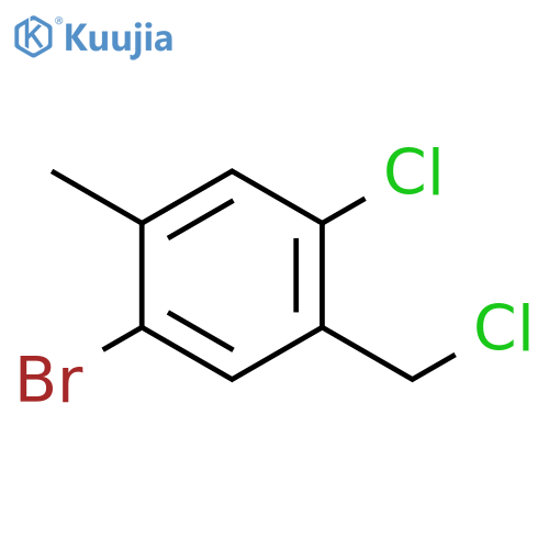 1-bromo-4-chloro-5-(chloromethyl)-2-methylbenzene structure