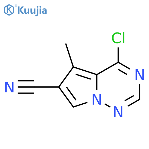 4-chloro-5-methylpyrrolo[2,1-f][1,2,4]triazine-6-carbonitrile structure