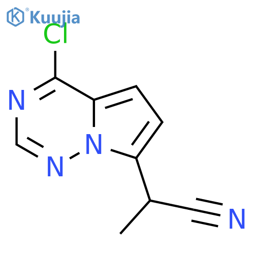 2-{4-chloropyrrolo[2,1-f][1,2,4]triazin-7-yl}propanenitrile structure
