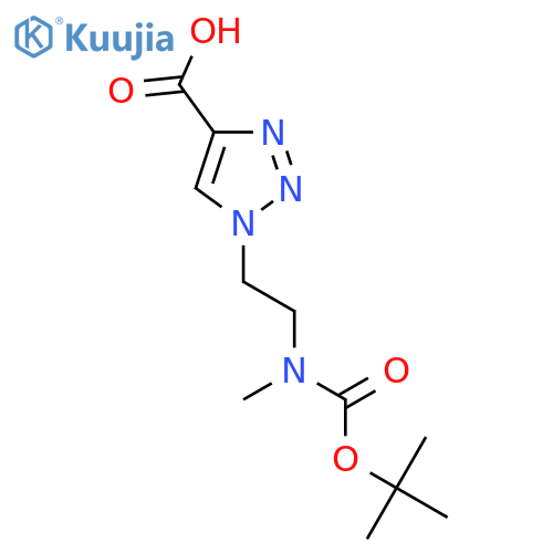 1-(2-((Tert-butoxycarbonyl)(methyl)amino)ethyl)-1H-1,2,3-triazole-4-carboxylic acid structure