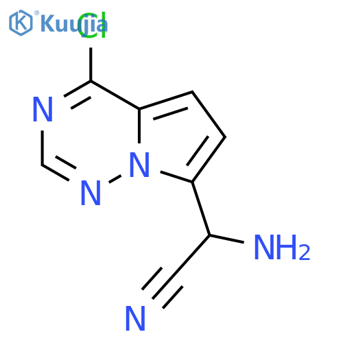 2-amino-2-{4-chloropyrrolo[2,1-f][1,2,4]triazin-7-yl}acetonitrile structure