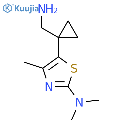 5-1-(aminomethyl)cyclopropyl-N,N,4-trimethyl-1,3-thiazol-2-amine structure