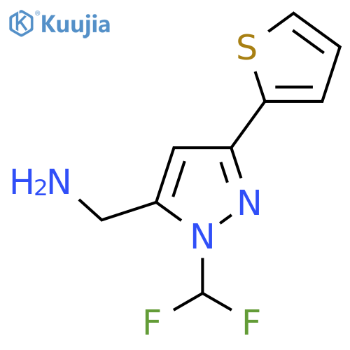 (1-(difluoromethyl)-3-(thiophen-2-yl)-1H-pyrazol-5-yl)methanamine structure