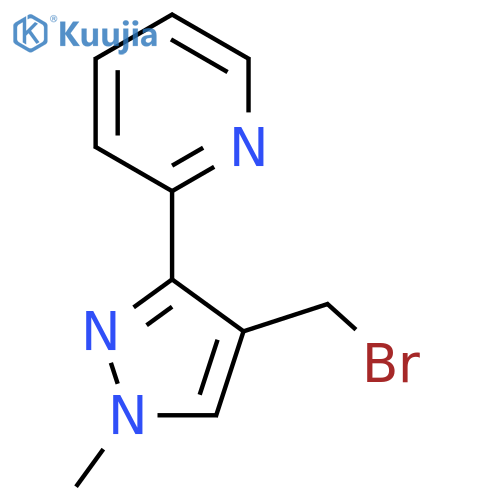 2-(4-(Bromomethyl)-1-methyl-1H-pyrazol-3-yl)pyridine structure