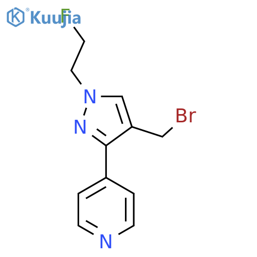 4-(4-(Bromomethyl)-1-(2-fluoroethyl)-1H-pyrazol-3-yl)pyridine structure