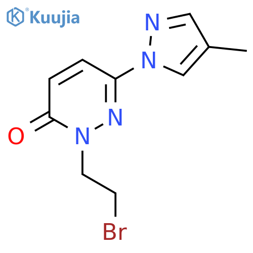 2-(2-Bromoethyl)-6-(4-methyl-1H-pyrazol-1-yl)-2,3-dihydropyridazin-3-one structure