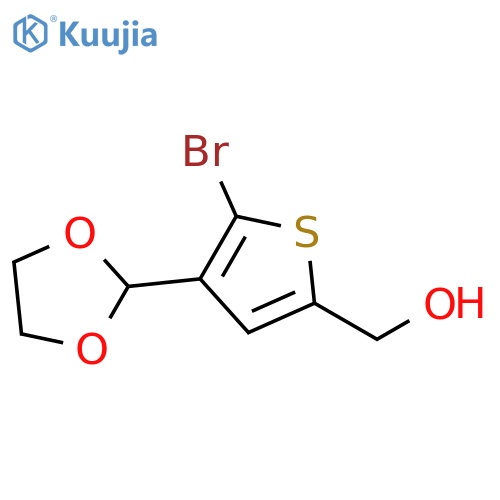 5-bromo-4-(1,3-dioxolan-2-yl)thiophen-2-ylmethanol structure