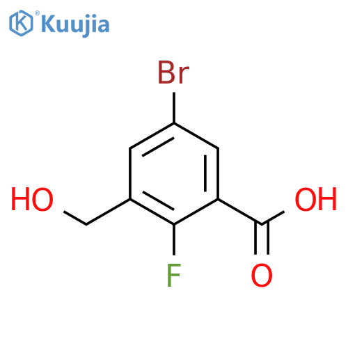 5-bromo-2-fluoro-3-(hydroxymethyl)benzoic acid structure