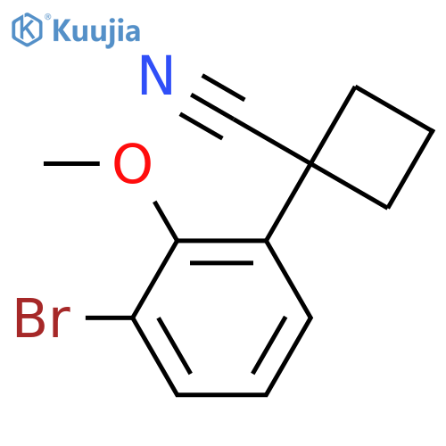 1-(3-bromo-2-methoxyphenyl)cyclobutane-1-carbonitrile structure