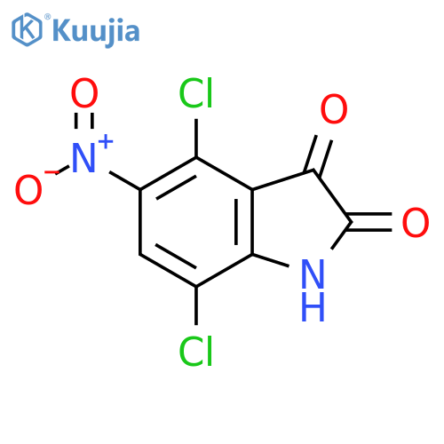 4,7-dichloro-5-nitro-2,3-dihydro-1H-indole-2,3-dione structure