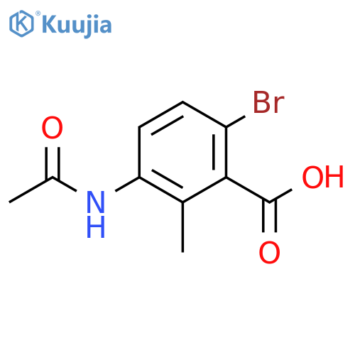 6-bromo-3-acetamido-2-methylbenzoic acid structure