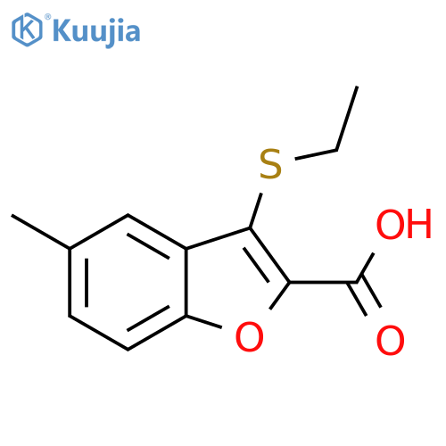 2-Benzofurancarboxylic acid, 3-(ethylthio)-5-methyl- structure