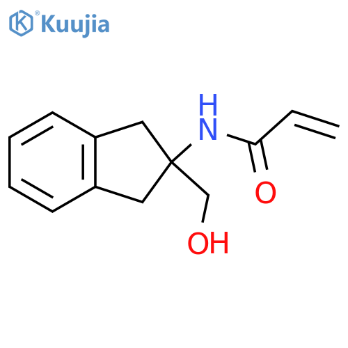 N-[2-(hydroxymethyl)-2,3-dihydro-1H-inden-2-yl]prop-2-enamide structure