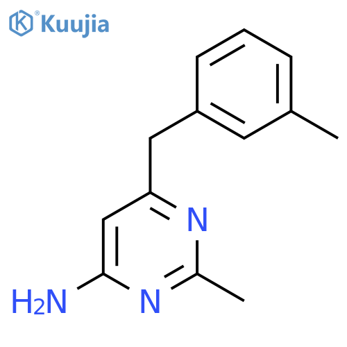 2-Methyl-6-[(3-methylphenyl)methyl]pyrimidin-4-amine structure