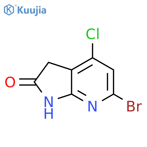 6-bromo-4-chloro-1H,2H,3H-pyrrolo[2,3-b]pyridin-2-one structure
