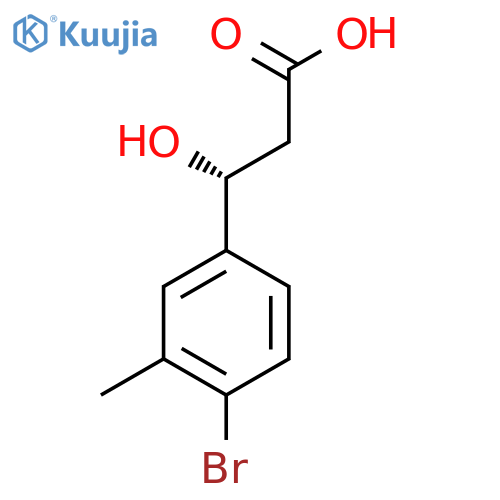 (3R)-3-(4-bromo-3-methylphenyl)-3-hydroxypropanoic acid structure