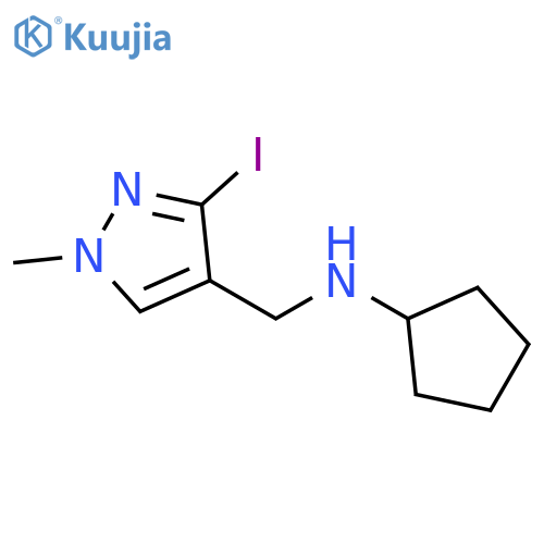 1H-Pyrazole-4-methanamine, N-cyclopentyl-3-iodo-1-methyl- structure