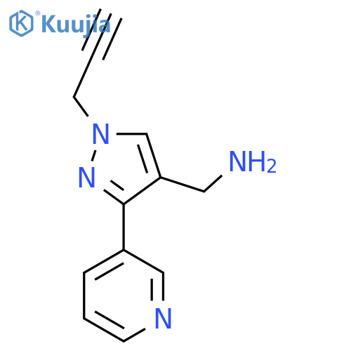 (1-(Prop-2-yn-1-yl)-3-(pyridin-3-yl)-1H-pyrazol-4-yl)methanamine structure