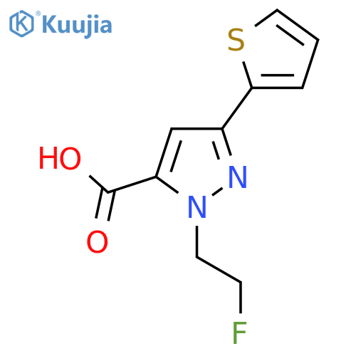 1-(2-fluoroethyl)-3-(thiophen-2-yl)-1H-pyrazole-5-carboxylic acid structure