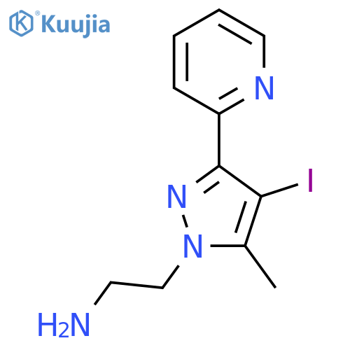 2-(4-iodo-5-methyl-3-(pyridin-2-yl)-1H-pyrazol-1-yl)ethan-1-amine structure