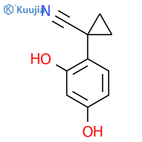 1-(2,4-dihydroxyphenyl)cyclopropane-1-carbonitrile structure