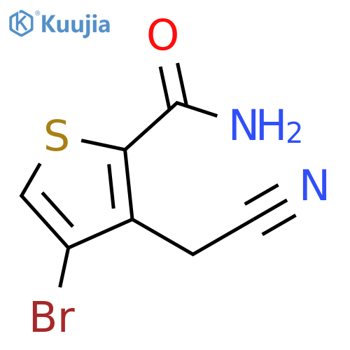 4-bromo-3-(cyanomethyl)thiophene-2-carboxamide structure