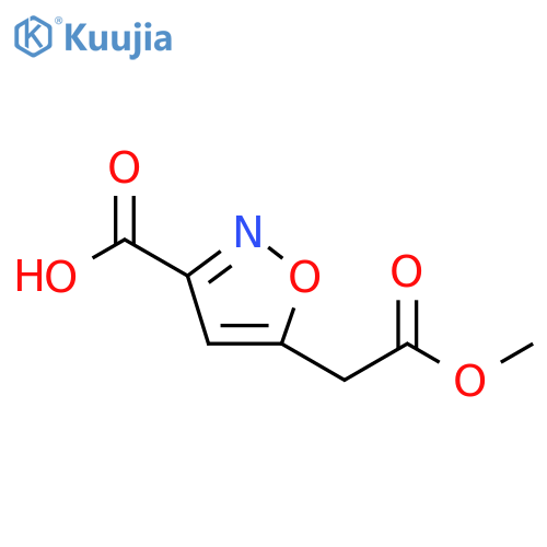 5-(2-methoxy-2-oxoethyl)-1,2-oxazole-3-carboxylic acid structure