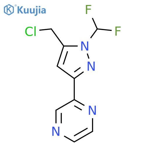 2-(5-(chloromethyl)-1-(difluoromethyl)-1H-pyrazol-3-yl)pyrazine structure