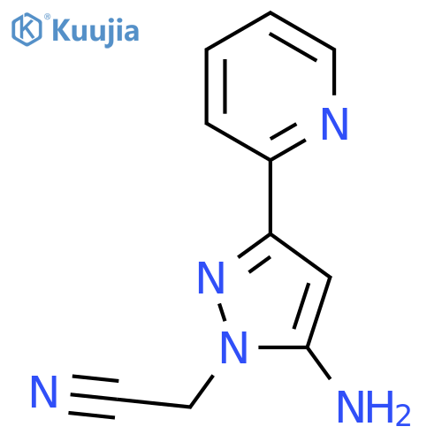 2-(5-Amino-3-(pyridin-2-yl)-1H-pyrazol-1-yl)acetonitrile structure
