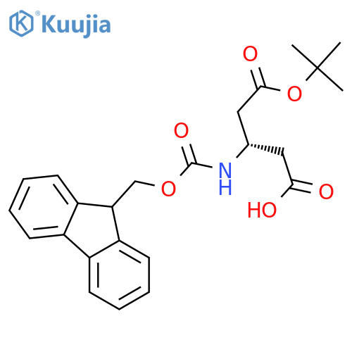(3R)-5-tert-butoxy-3-(9H-fluoren-9-ylmethoxycarbonylamino)-5-oxo-pentanoic acid structure