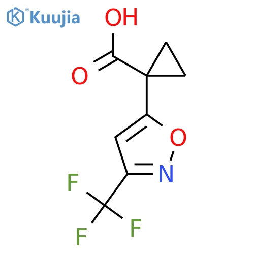1-3-(trifluoromethyl)-1,2-oxazol-5-ylcyclopropane-1-carboxylic acid structure