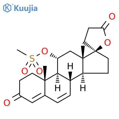 Pregna-​4,​6-​diene-​21-​carboxylic acid, 17-​hydroxy-​11-​[(methylsulfonyl)​oxy]​-​3-​oxo-​, γ-​lactone, (11α,​17α)​- structure