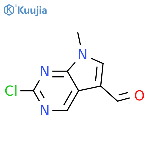 2-chloro-7-methyl-pyrrolo[2,3-d]pyrimidine-5-carbaldehyde structure