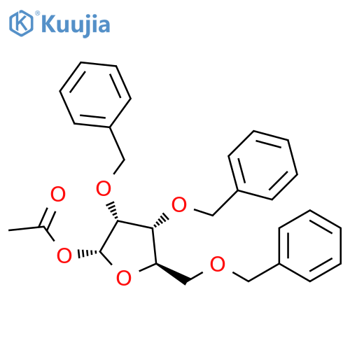 α-D-Ribofuranose, 2,3,5-tris-O-(phenylmethyl)-, 1-acetate structure