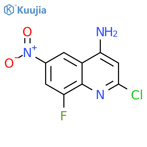 2-chloro-8-fluoro-6-nitroquinolin-4-amine structure