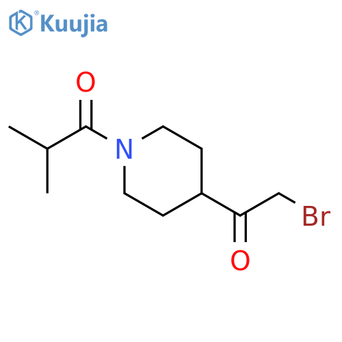 1-4-(2-bromoacetyl)piperidin-1-yl-2-methylpropan-1-one structure