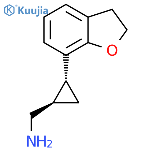 rac-(1R,2R)-2-(2,3-dihydro-1-benzofuran-7-yl)cyclopropylmethanamine structure